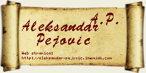 Aleksandar Pejović vizit kartica